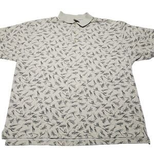 Columbia Polo Shirt Men’s XL Mayflies All Over Print AOP Short Sleeve VTG 90's